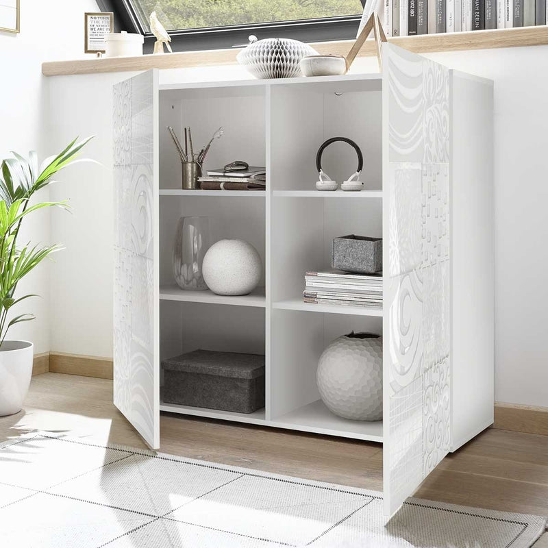 credenza bianco lucido