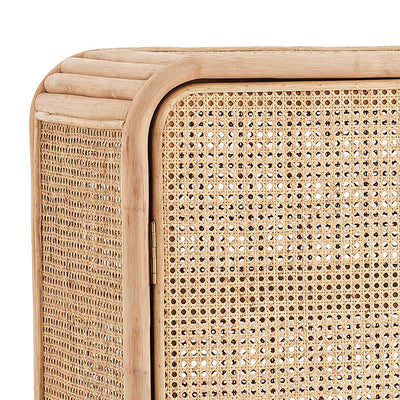 Credenza da soggiorno in rattan 2 ante 4 ripiani cm 120x45x132h