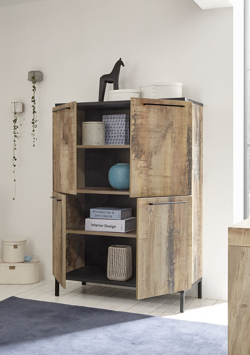 credenza in legno 4 ante finitura pero