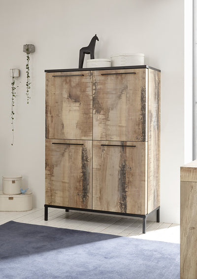 credenza in legno 4 ante finitura pero