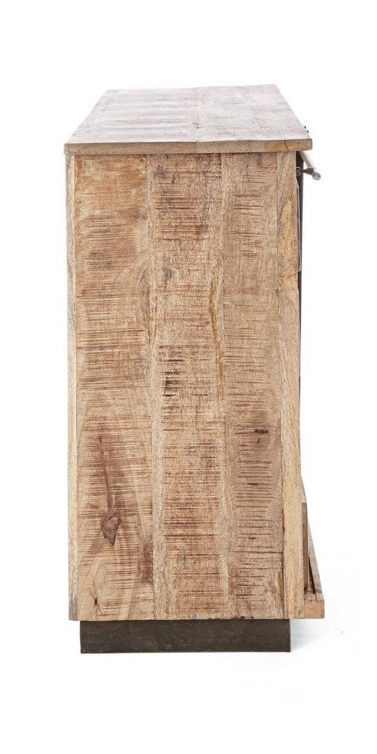 mobile soggiorno in legno di mango anta scorrevole e 4 cassetti