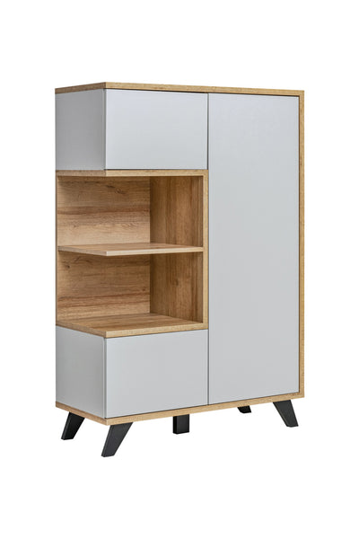 Algia - Credenza mobile soggiorno con ante e vani a giorno cm 90x40x134h