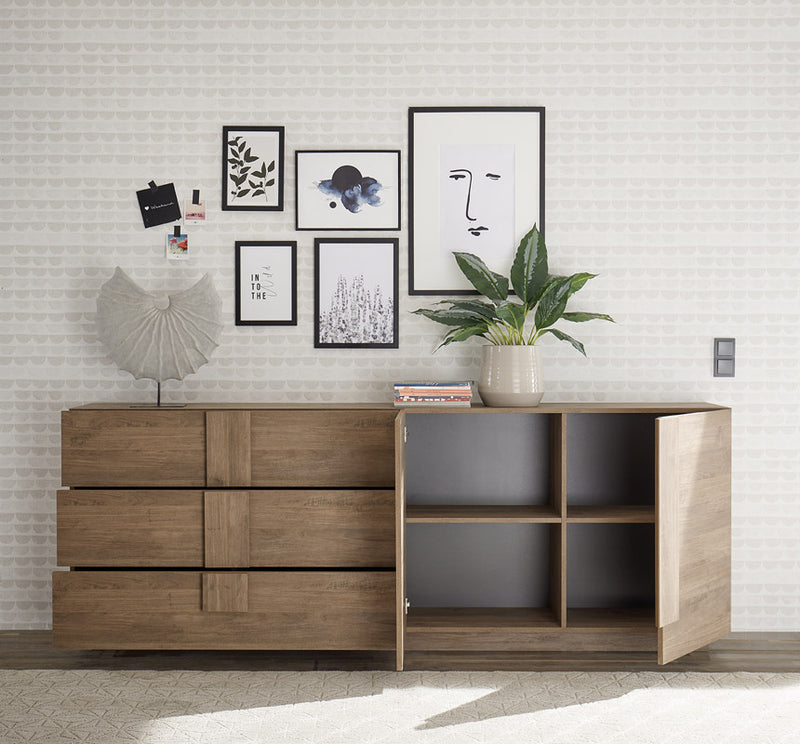 madia con ante e cassetti moderna in legno