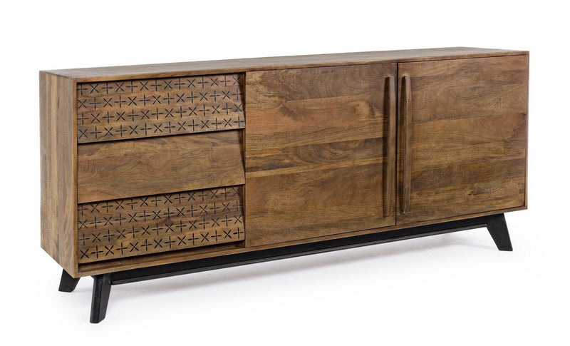madia moderna in legno di mango naturale decorazioni dipinte a mano