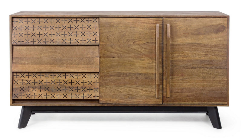 credenza moderna con ante e cassetto dipinti a mano