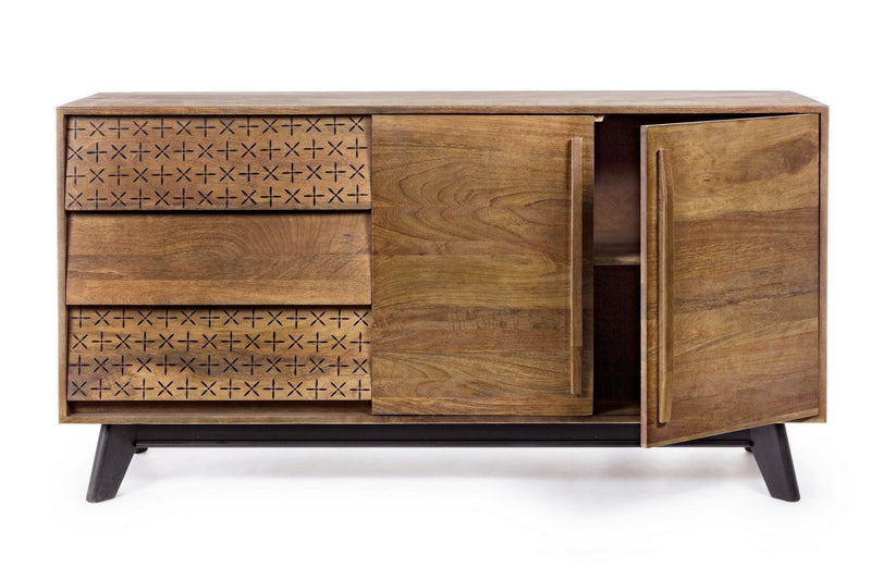 credenza moderna con ante e cassetto dipinti a mano