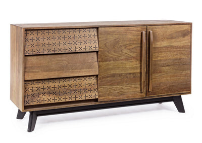 credenza moderna con ante e cassetto dipinti a mano