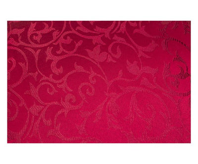 Pouf barocco quadrato in legno color oro e tessuto rosso a fiori cm 39x39x30h