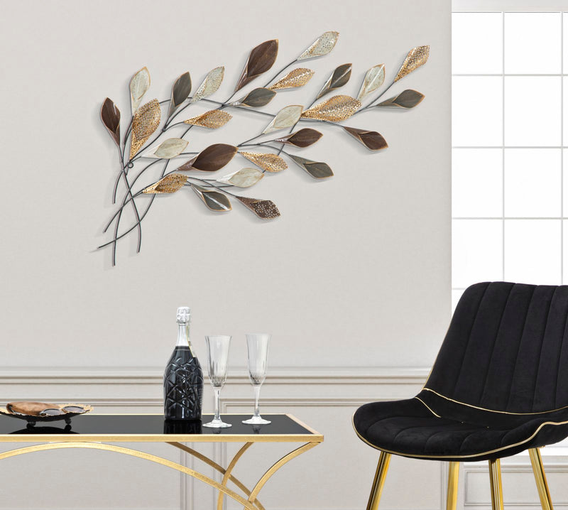 Pannello decorativo da parete in metallo tridimensionale cm 87x5x46h