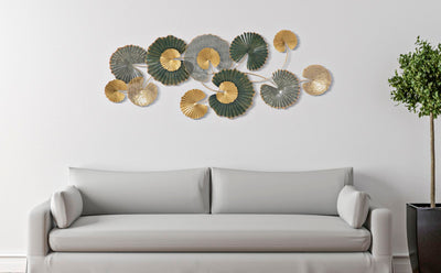 Pannello da muro decorativo in metallo lavorato tridimensionale cm 129x6x55h