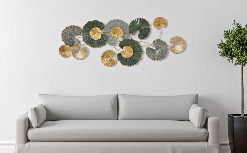 Pannello da muro decorativo in metallo lavorato tridimensionale cm 129x6x55h