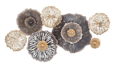 Pannello da parete decorativo in metallo 3D design moderno cm 96x5x51h