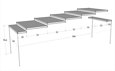 Rio - Tavolo consolle allungabile design moderno cm 90x40/300x77h - Cemento
