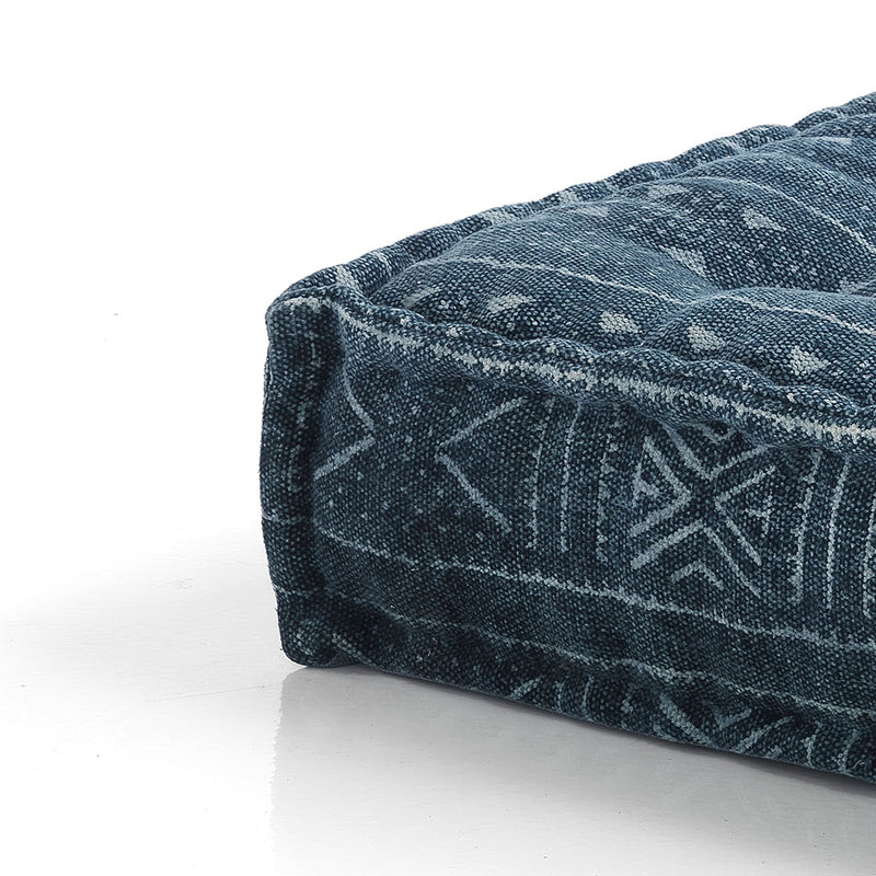 Divano due posti da terra componibile in tessuto colore blu cm 200x80x40h