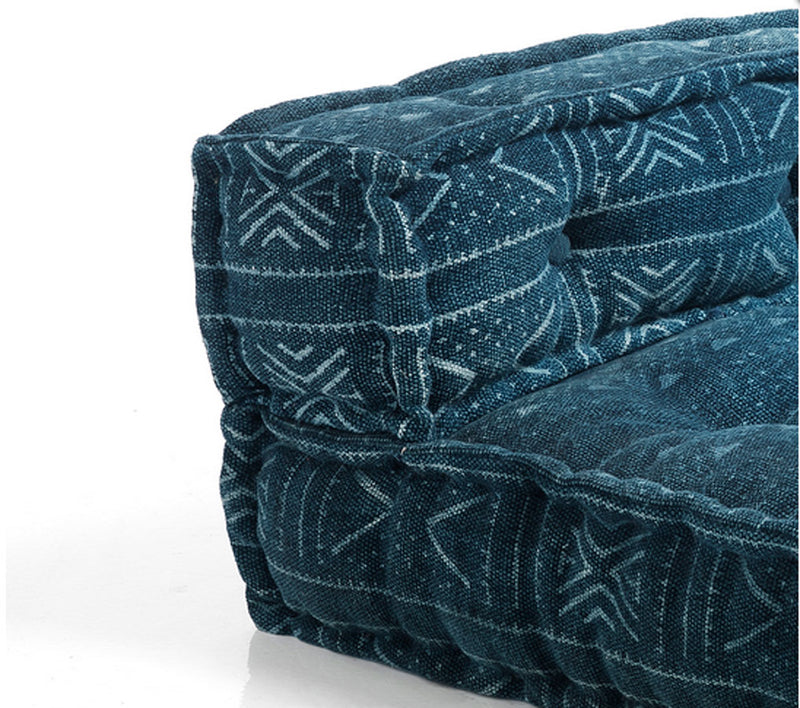 Divano due posti da terra componibile in tessuto colore blu cm 200x80x40h
