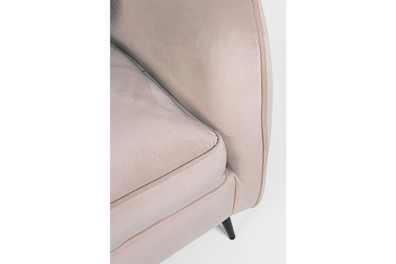 divano biposto con cuscini in velluto colore grigio