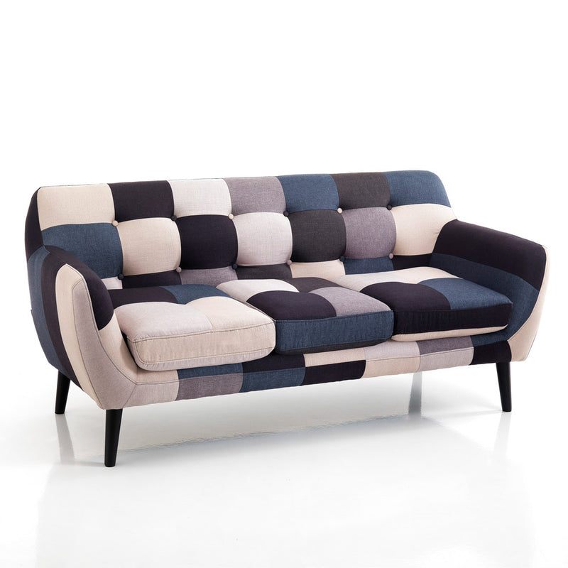 Divano moderno 3 posti in tessuto multicolor cm 179x75x84h