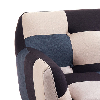 Divano moderno 3 posti in tessuto multicolor cm 179x75x84h
