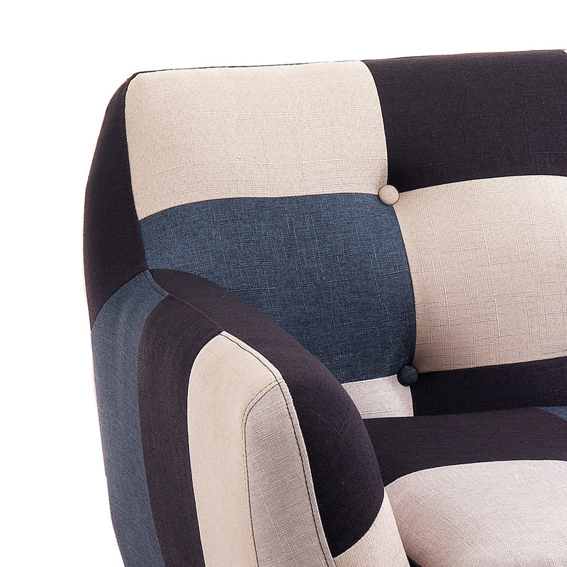 Divano moderno 3 posti in tessuto multicolor cm 179x75x84h