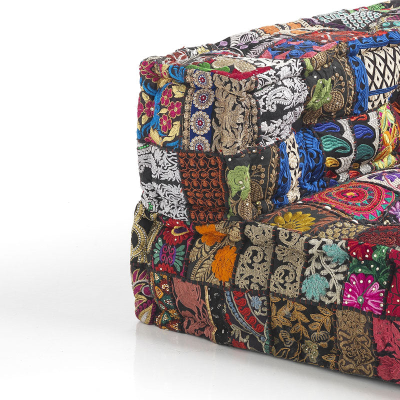 Divano componibile modulare in tessuto patchwork moderno cm 80x80x40h
