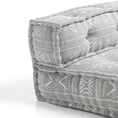Divano cuscini da terra in cotone fantasia colore grigio cm 160x80x40h