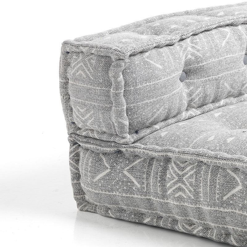Divano cuscini da terra in cotone fantasia colore grigio cm 160x80x40h