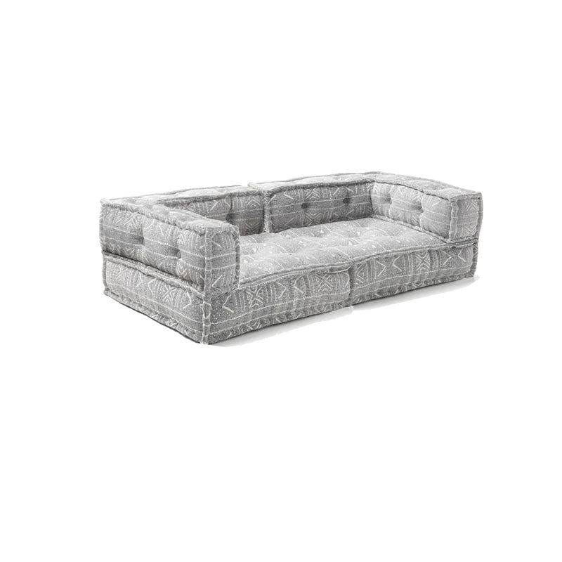 Divano cuscini da terra in cotone fantasia colore grigio cm 160x80x40h