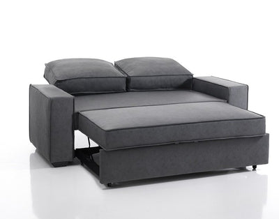 divano letto biposto in ecopelle colore grigio