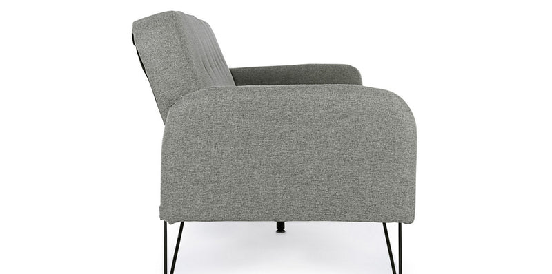 divano letto in tessuto piedi in acciaio stile moderno