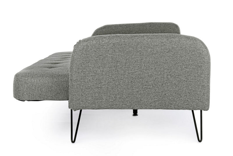 divano letto in tessuto piedi in acciaio stile moderno