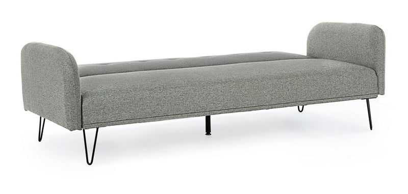 divano letto in tessuto piedi in acciaio stile moderno