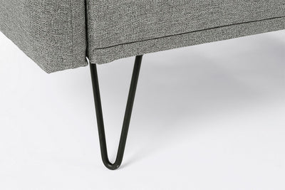 divano letto in tessuto piedi in acciaio stile moderno