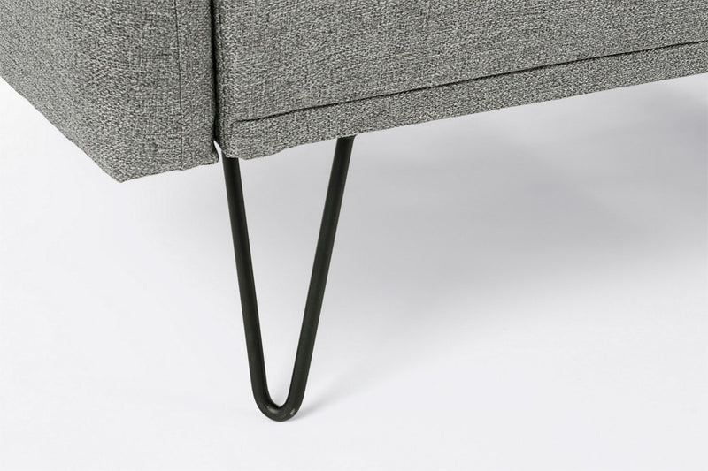 divano letto in tessuto piedi in acciaio stile moderno