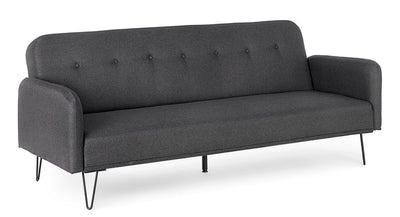 divano letto in tessuto piedi in acciaio stile moderno nero