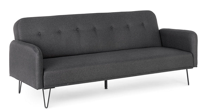 divano letto in tessuto piedi in acciaio stile moderno nero