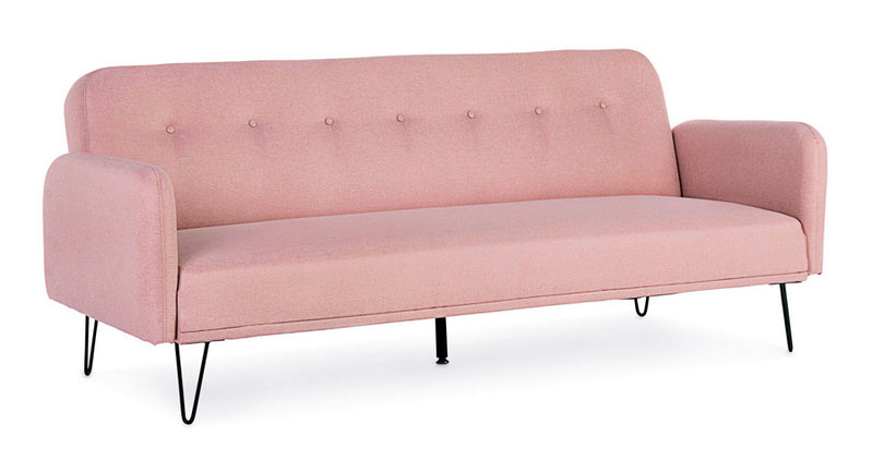divano letto in tessuto piedi in acciaio stile moderno rosa