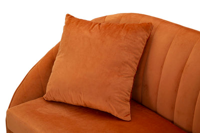 divano moderno due posti in velluto colore arancio