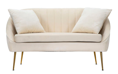 divano moderno due posti in velluto colore crema