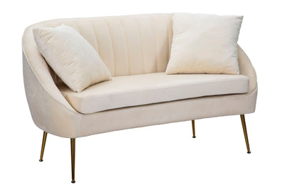 divano moderno due posti in velluto colore crema