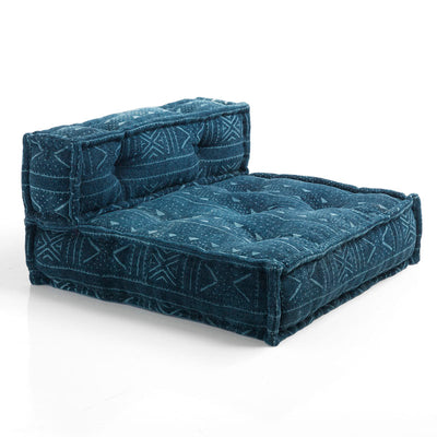 Cuscino centrale divano imbottito in cotone colore blu cm 80x80x40h