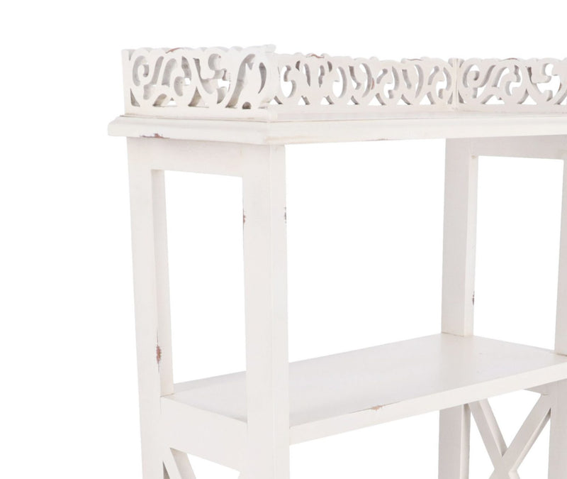Etagere bianca scaffale in legno cm 53x22x83h