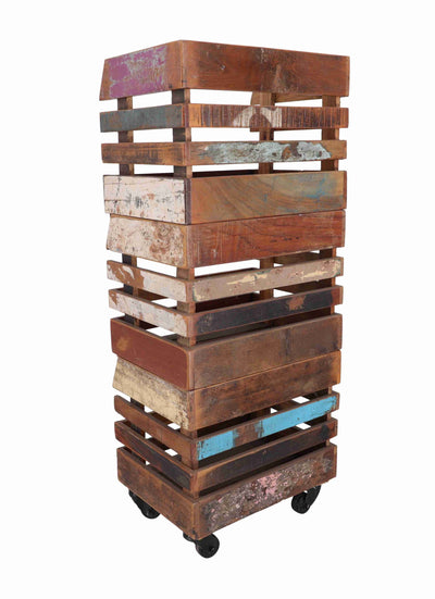 Etagere libreria industrial con ruote cm 40x30x98h