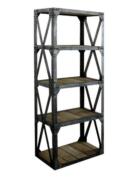 Libreria scaffale industrial in ferro cm 75x35x180h