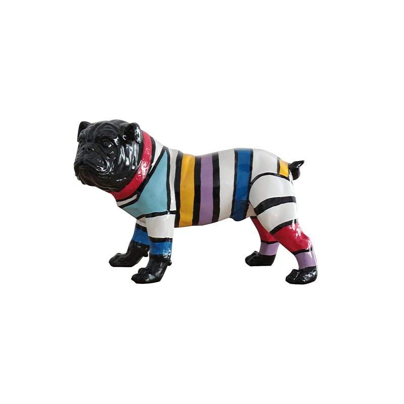 Fashion Dog - Scultura moderna in poliresina multicolore cm 40x20x26h