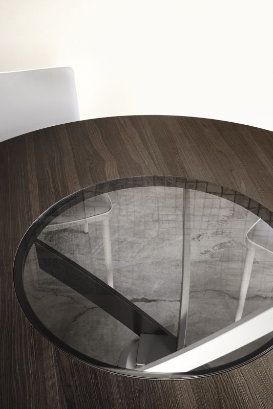 Fusion Ring - Tavolo design tondo Bontempi con parte centrale girevole cm Ø 180x76h - vari colori