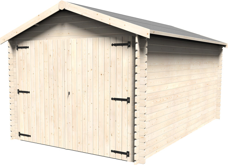 Odell - Garage da giardino in legno di abete blockhouse cm 317x495