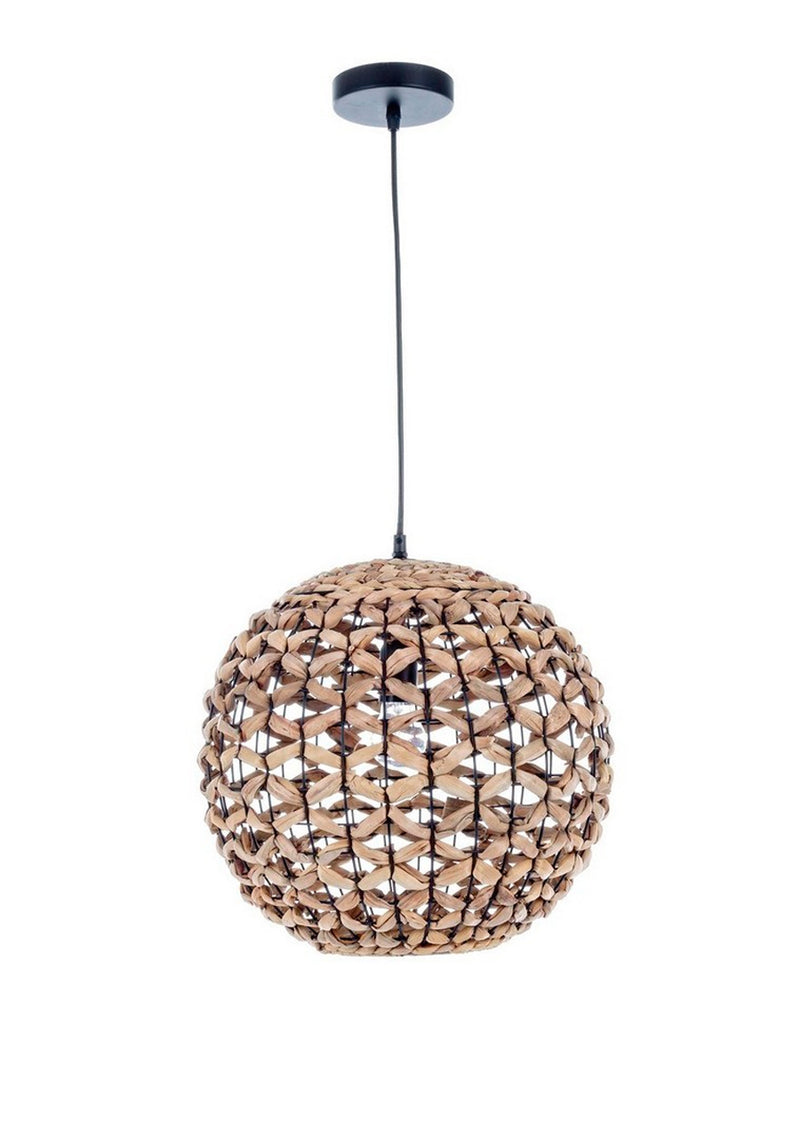 Lampadario a sospensione per interno o esterno in fibra naturale  cm Ø 40x37h