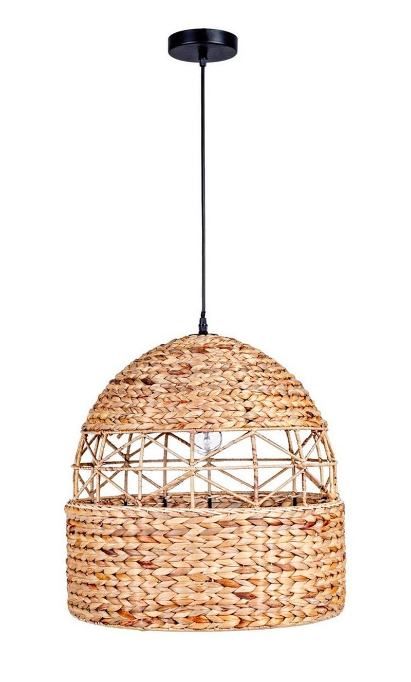 Lampada a sospensione in fibra naturale stile country cm Ø 45x50h