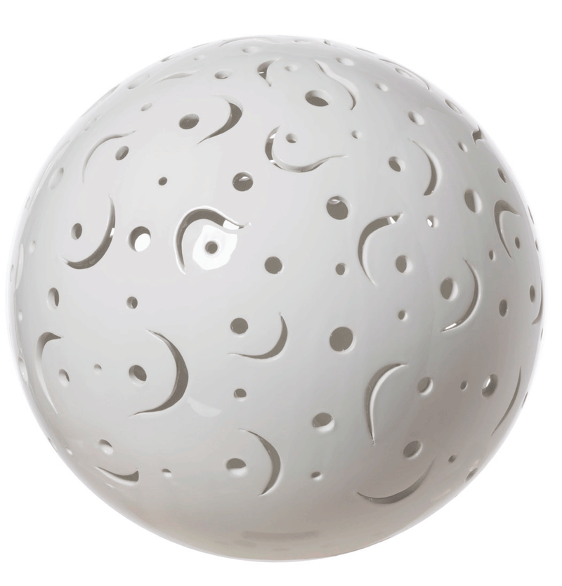 Lampada da tavolo a sfera in ceramica colore bianco cm ø 45