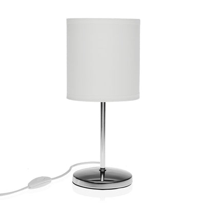 Set da 2 Lampada da comodino moderna in metallo e tessuto cm Ø 13x29h - vari colori